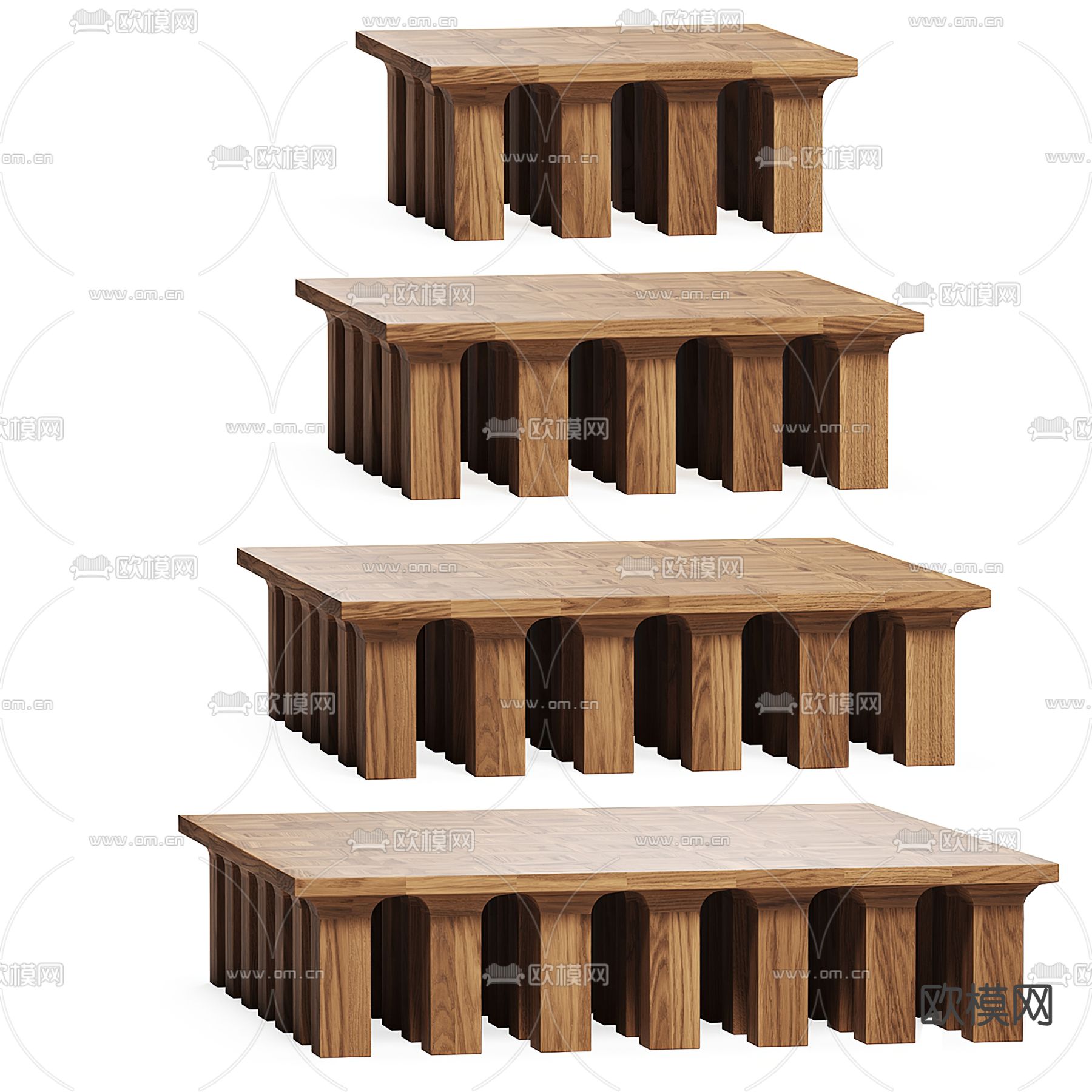 现代茶几su模型下载（渲染图1）