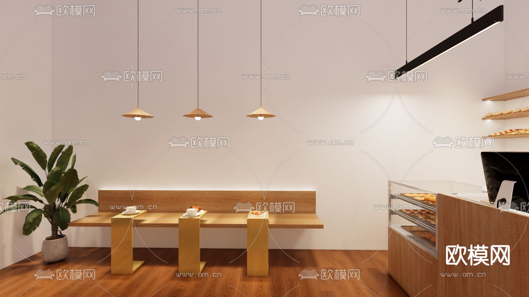现代面包店su模型下载（渲染图4）