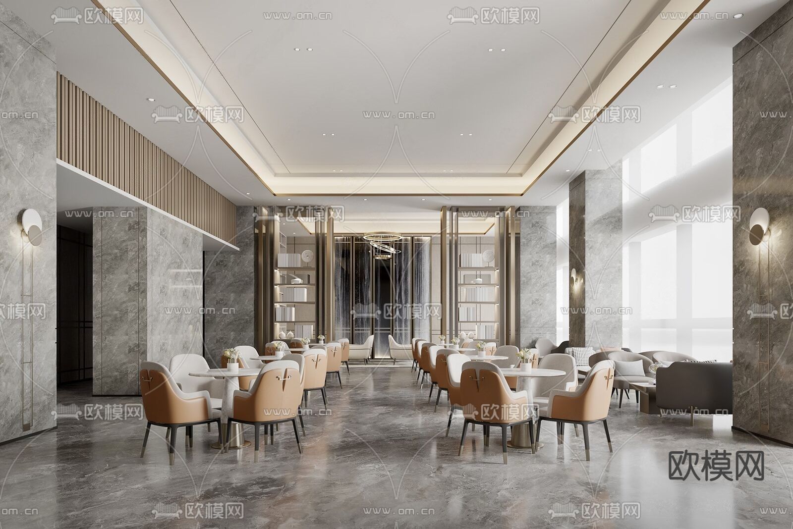 售楼处 接待区su模型下载（渲染图1）