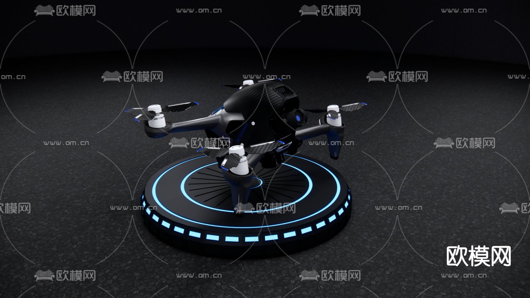 科技感无人机su模型下载（渲染图2）