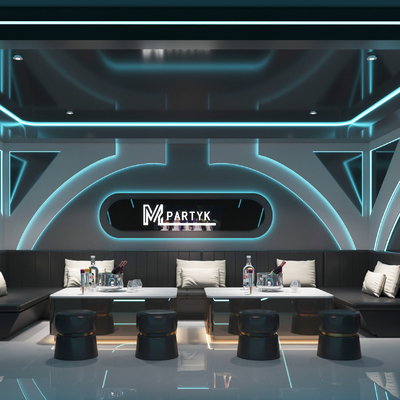  现代KTV包间su模型 