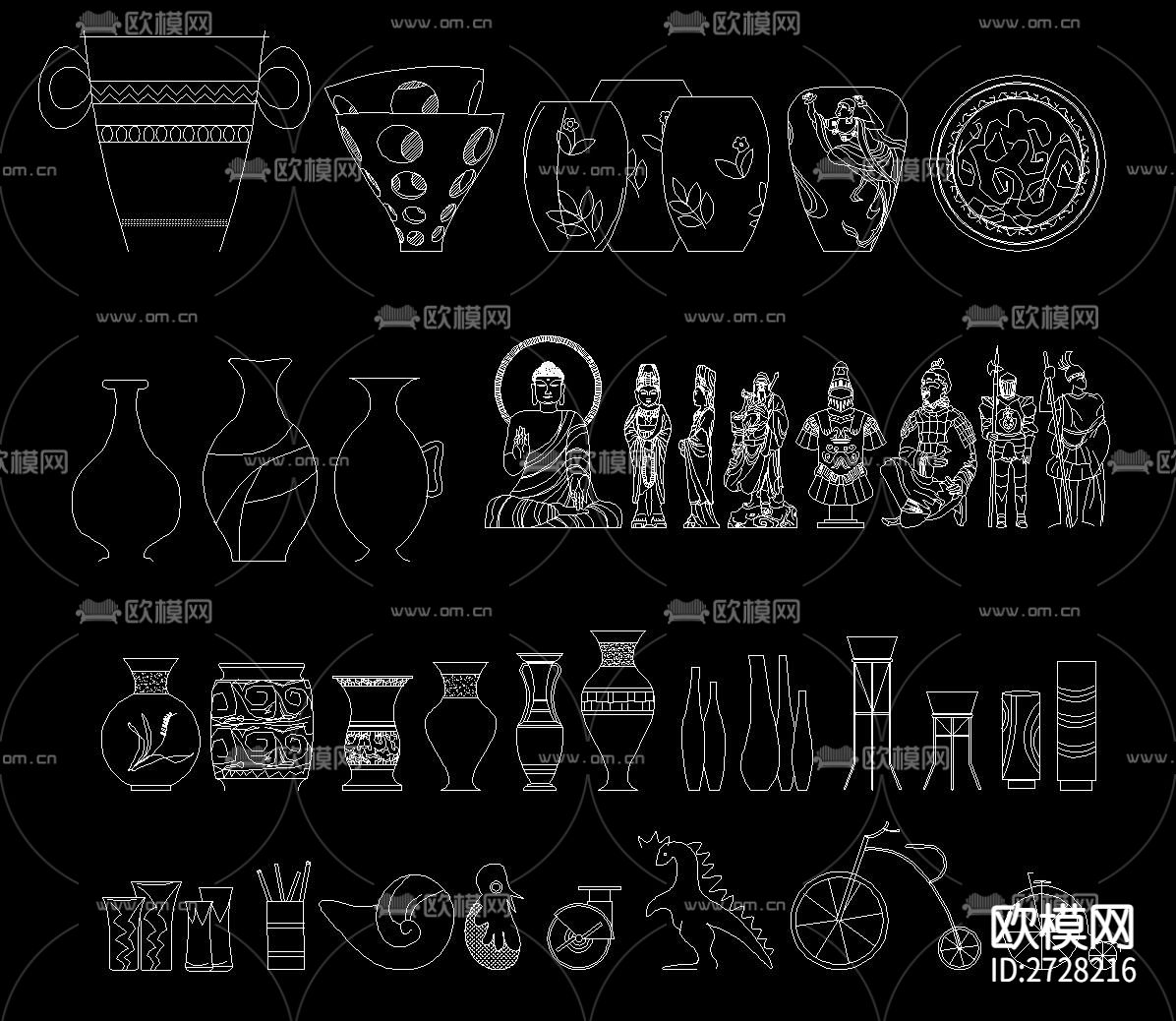 工艺品CAD图库下载（渲染图3）