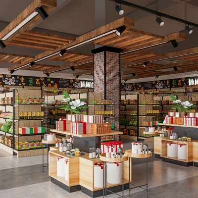  大型商超 水果区su模型 