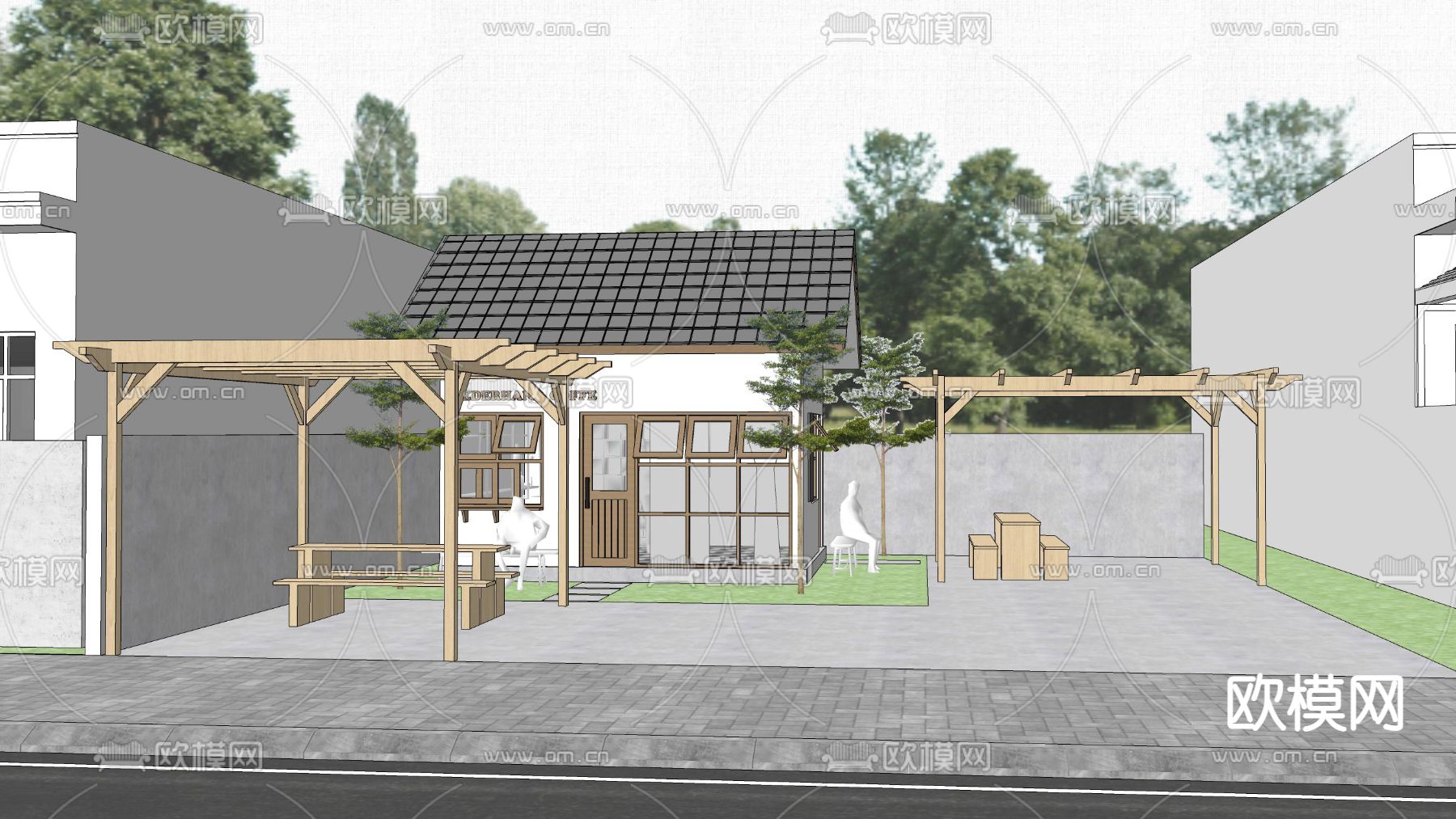 北欧咖啡厅su模型下载（渲染图2）