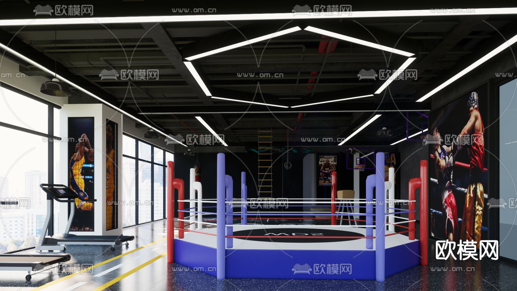 现代健身房su模型下载（渲染图3）