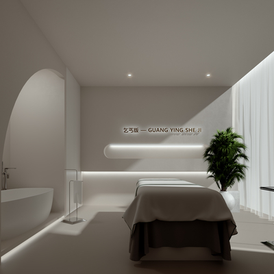  现代spa护理房su模型 