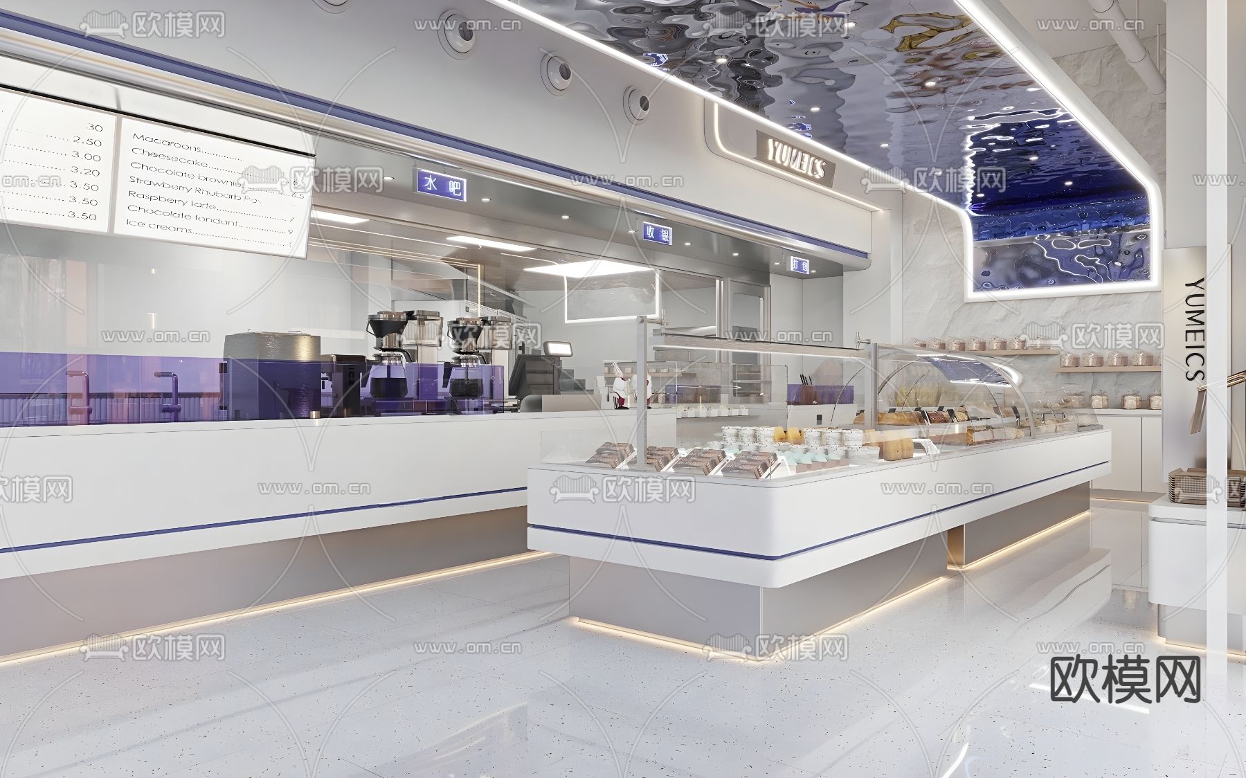 现代烘培面包店su模型下载（渲染图1）