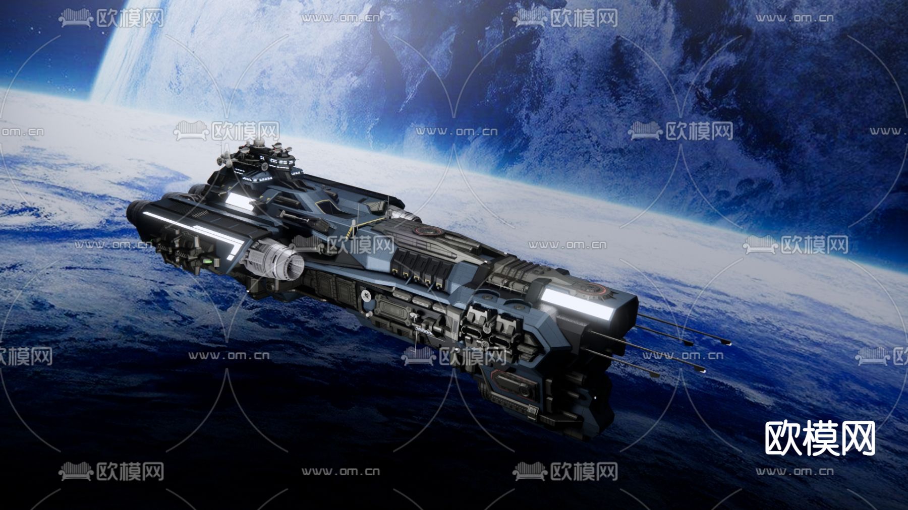 宇宙飞船 战舰su模型下载（渲染图1）