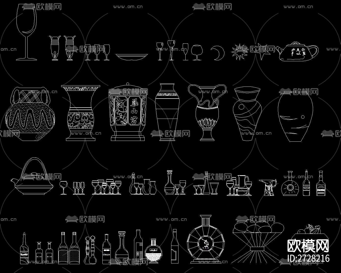 工艺品CAD图库下载（渲染图2）
