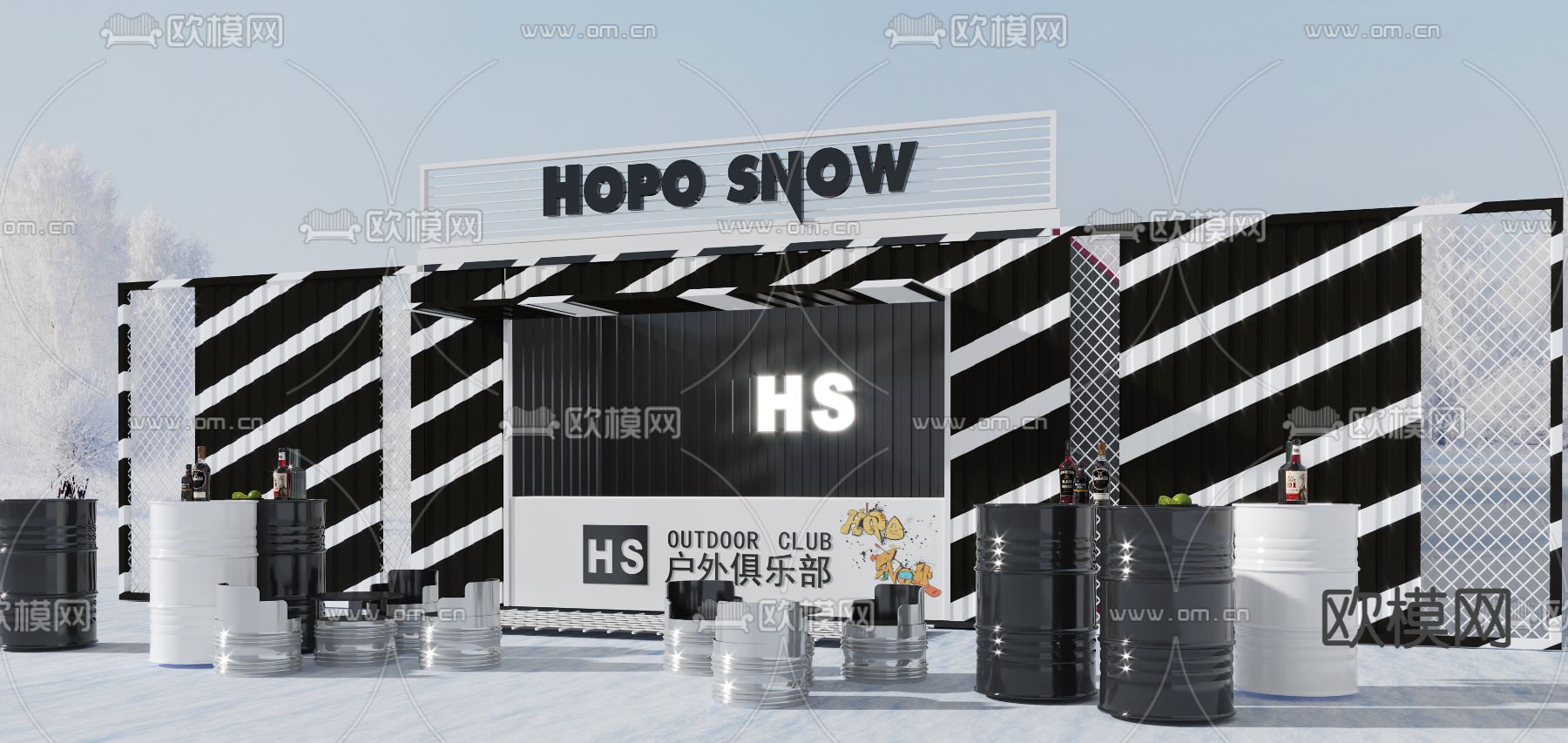 滑雪俱乐部 游乐场3d模型下载