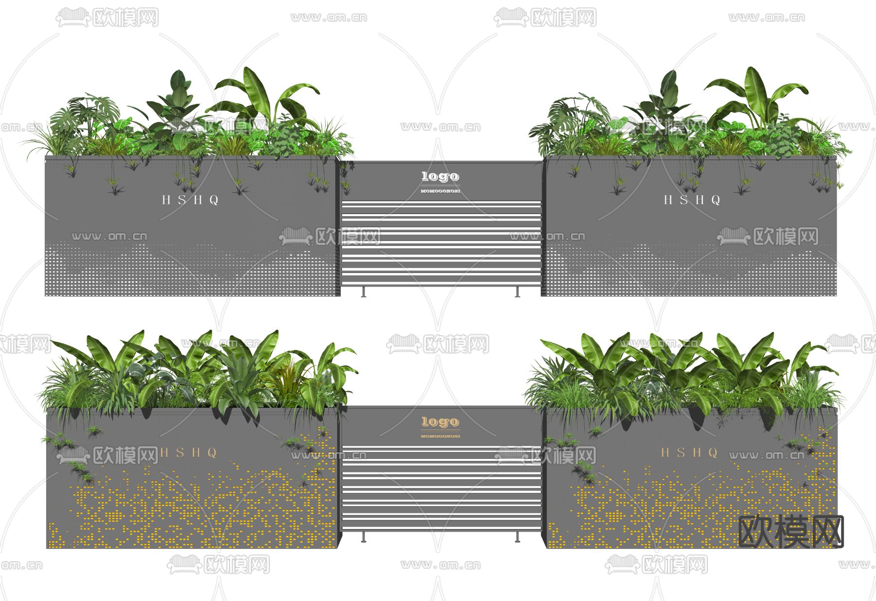 花箱花池花坛su模型下载（渲染图2）