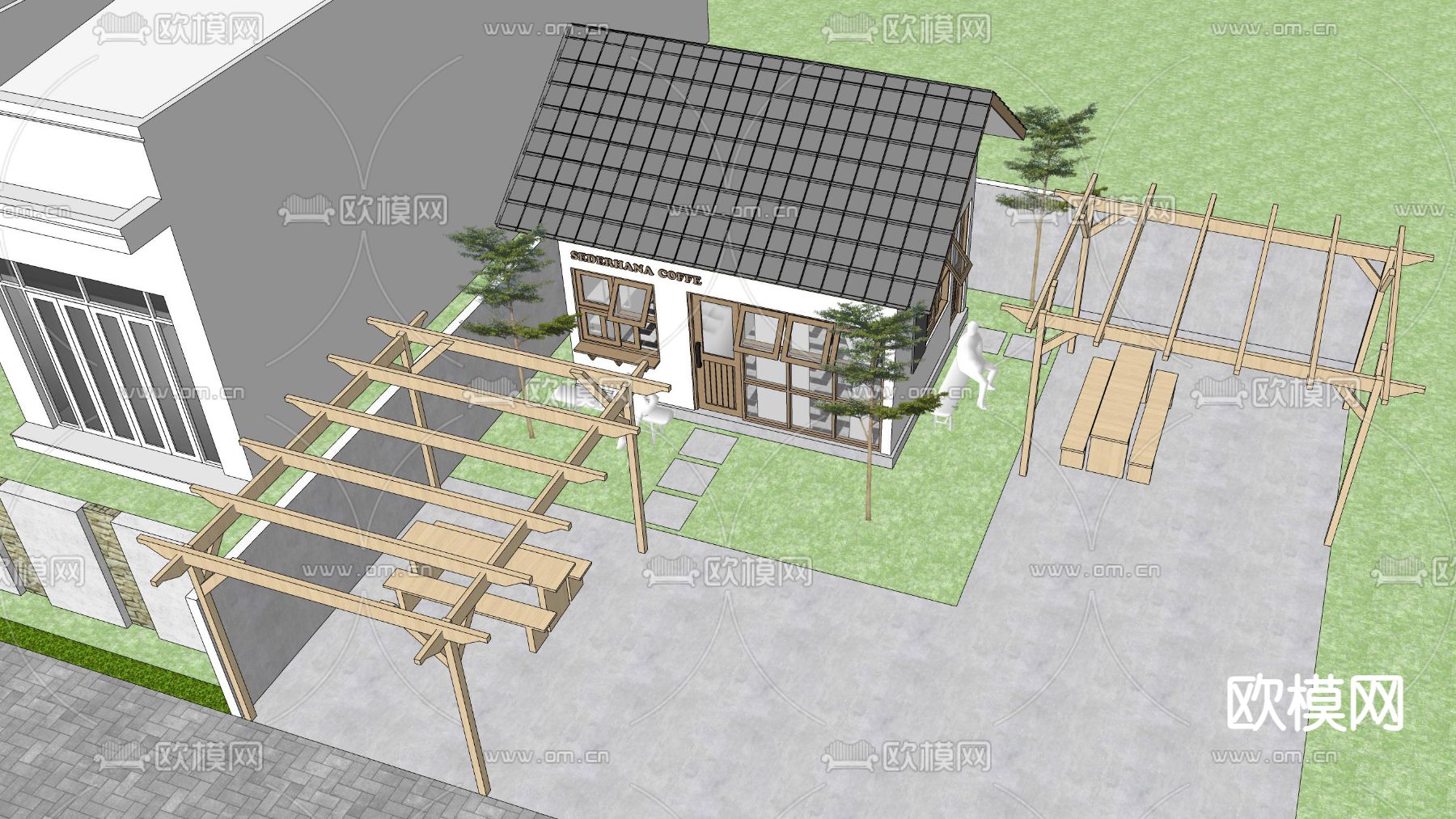 北欧咖啡厅su模型下载（渲染图4）
