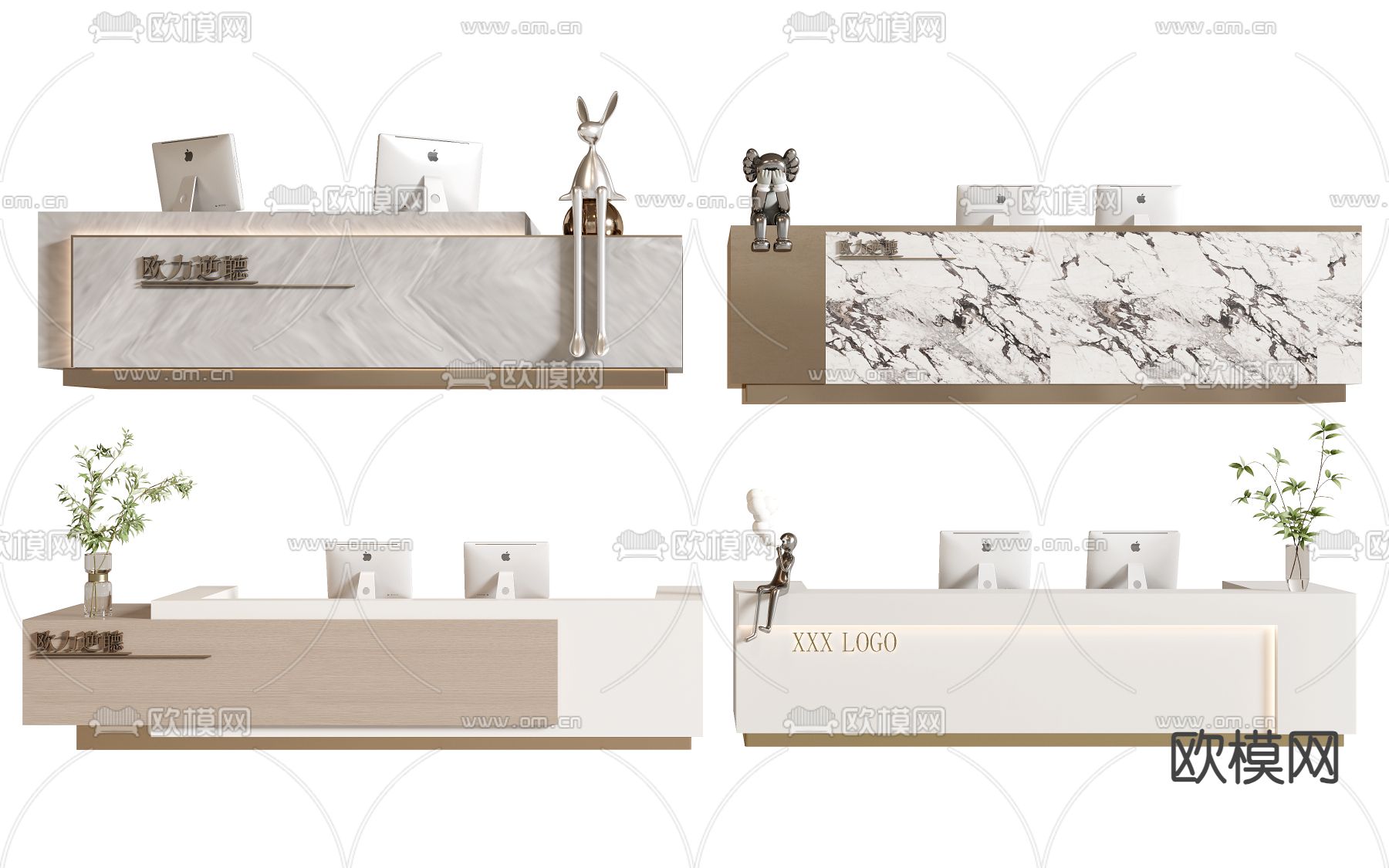 前台 接待台服务台3d模型下载