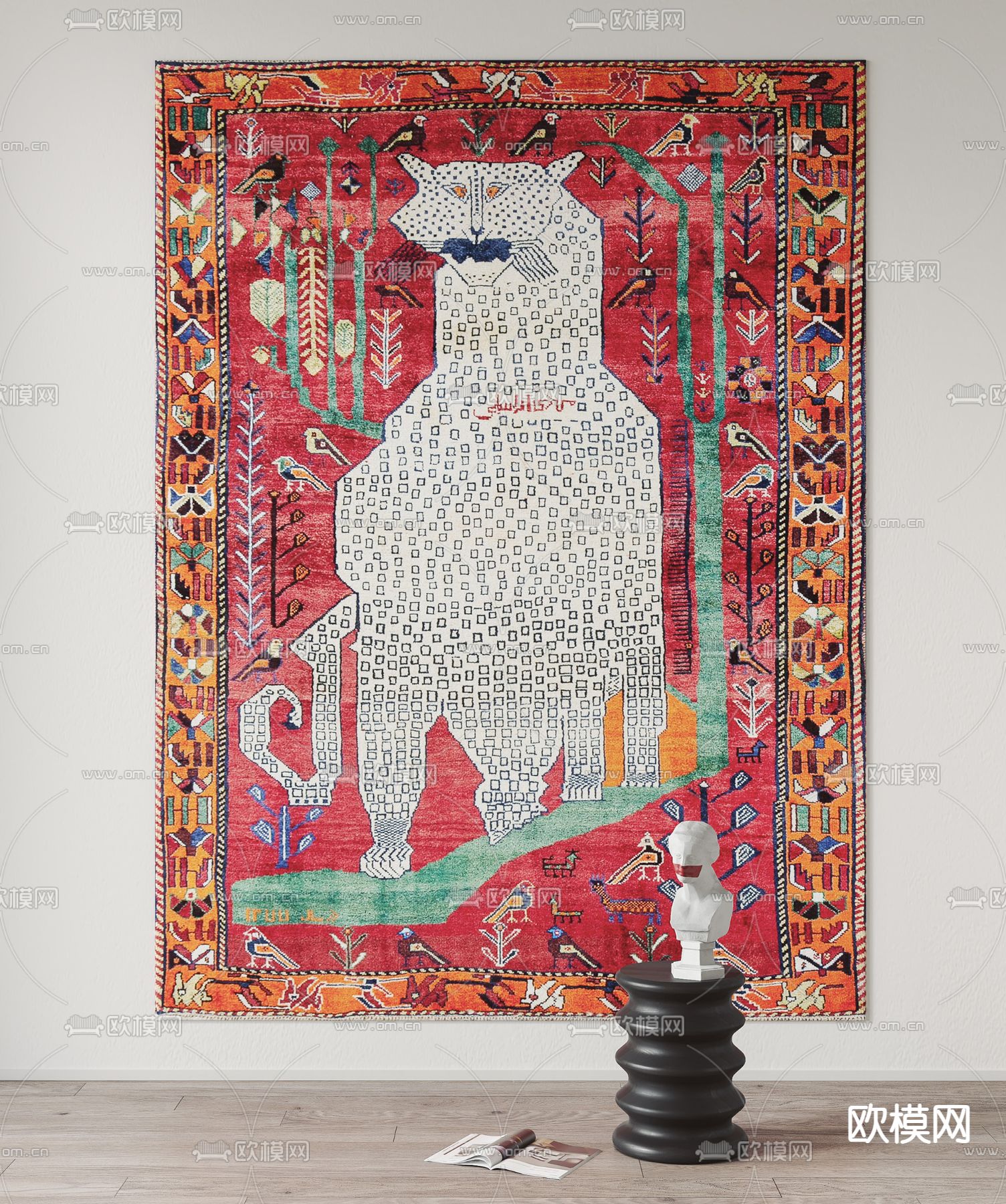 美式地毯su模型下载（渲染图1）