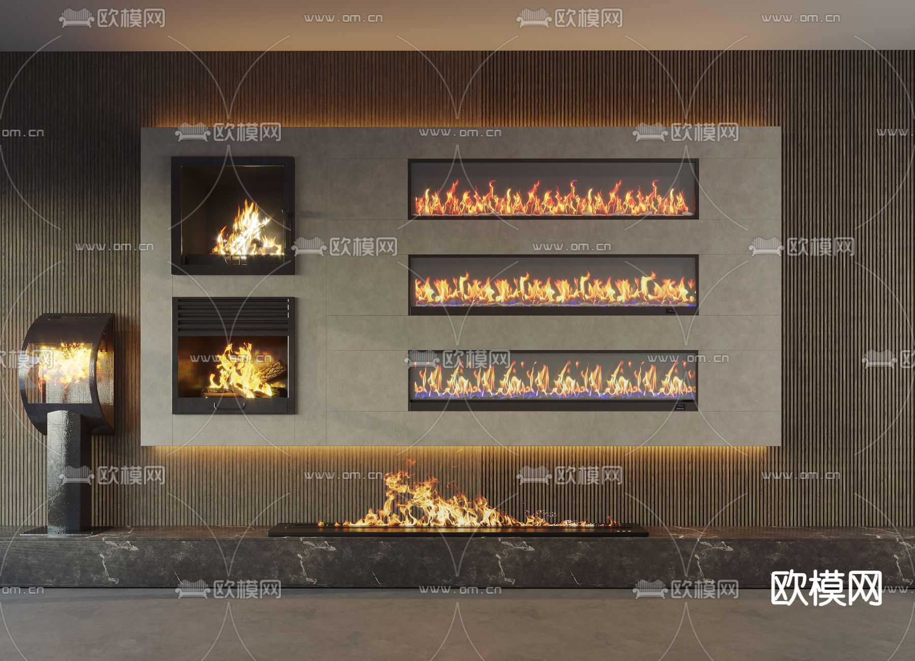 壁炉3d模型下载