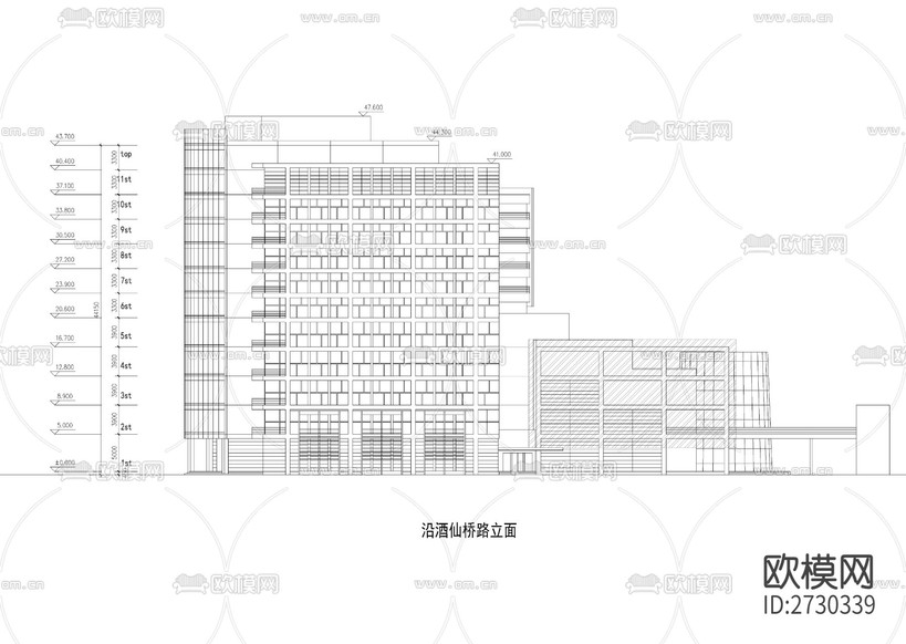 商業(yè)及辦公樓建筑cad平面圖下載(渲染圖9)