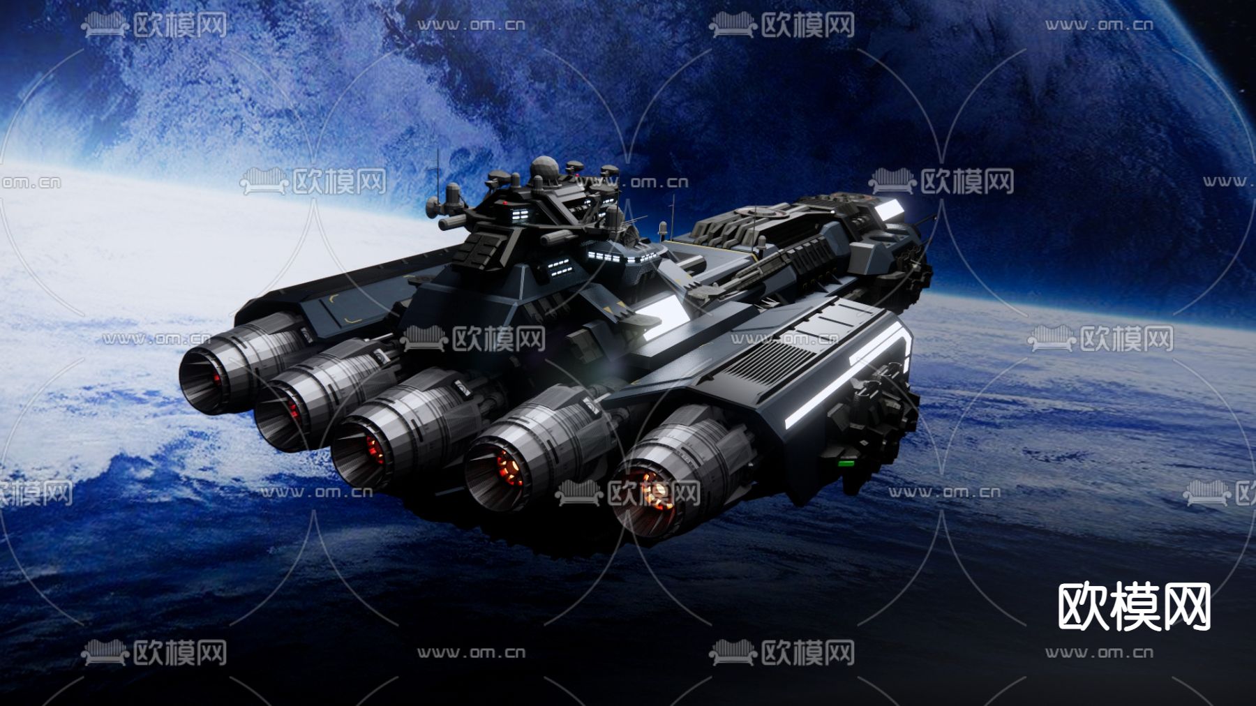 宇宙飞船 战舰su模型下载（渲染图2）