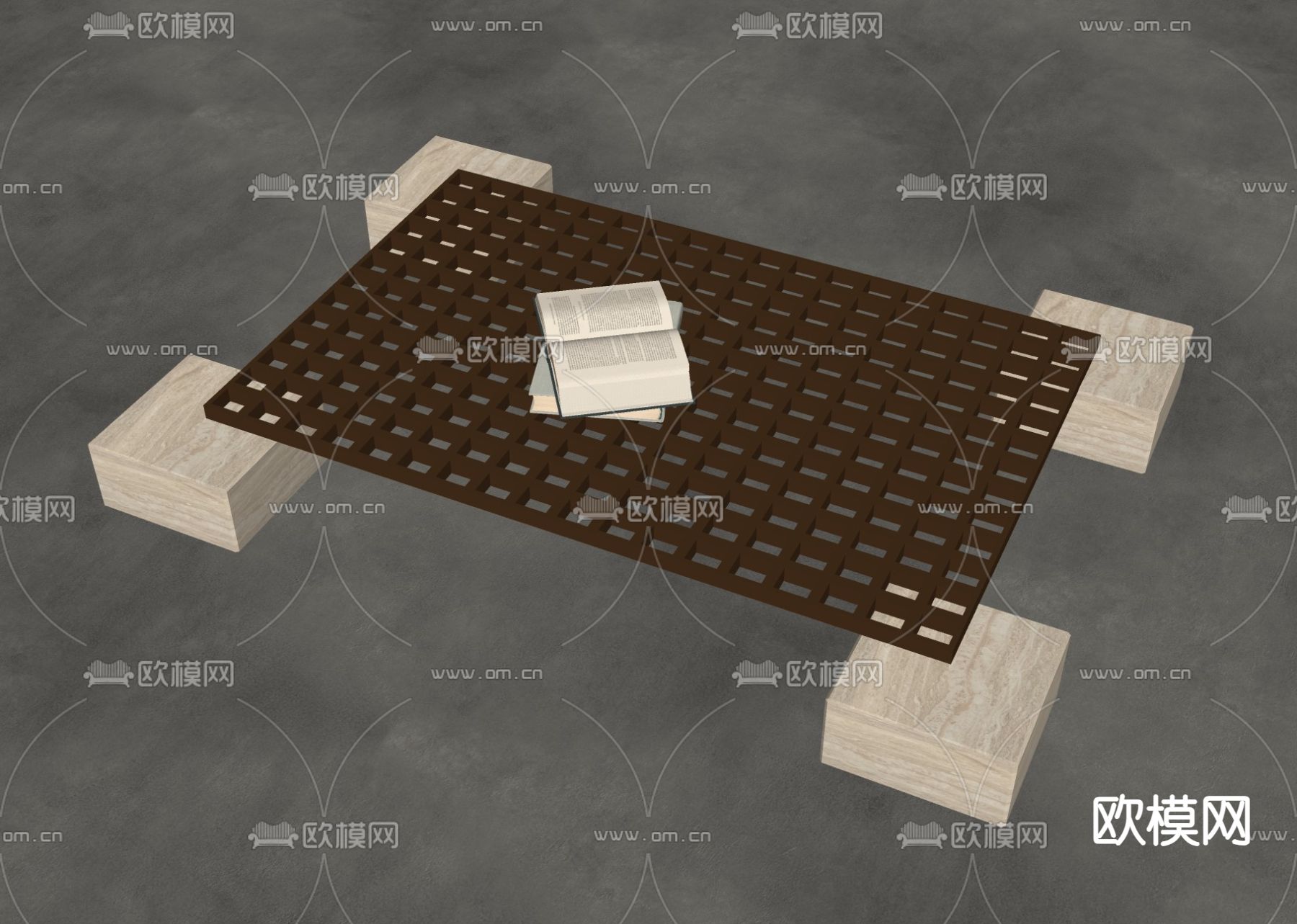 木格茶几su模型下载（渲染图2）