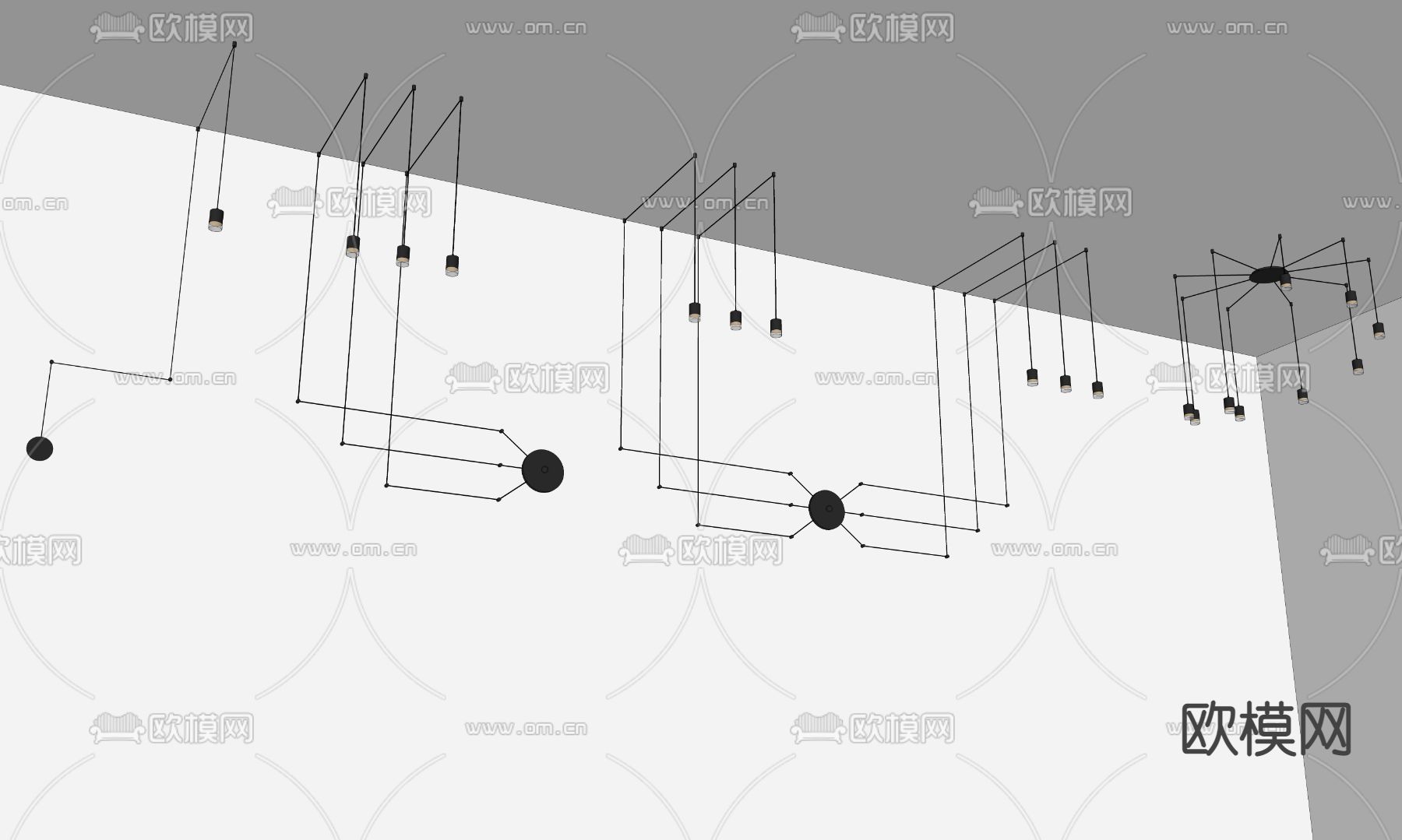 吊灯su模型下载（渲染图2）