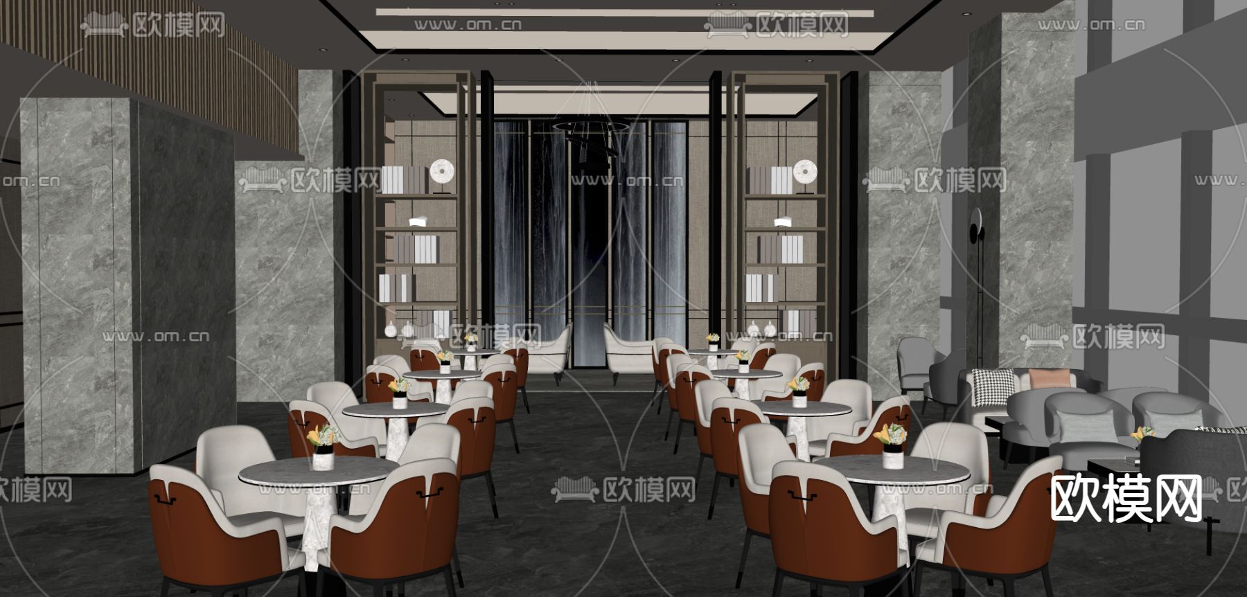 售楼处 接待区su模型下载（渲染图2）