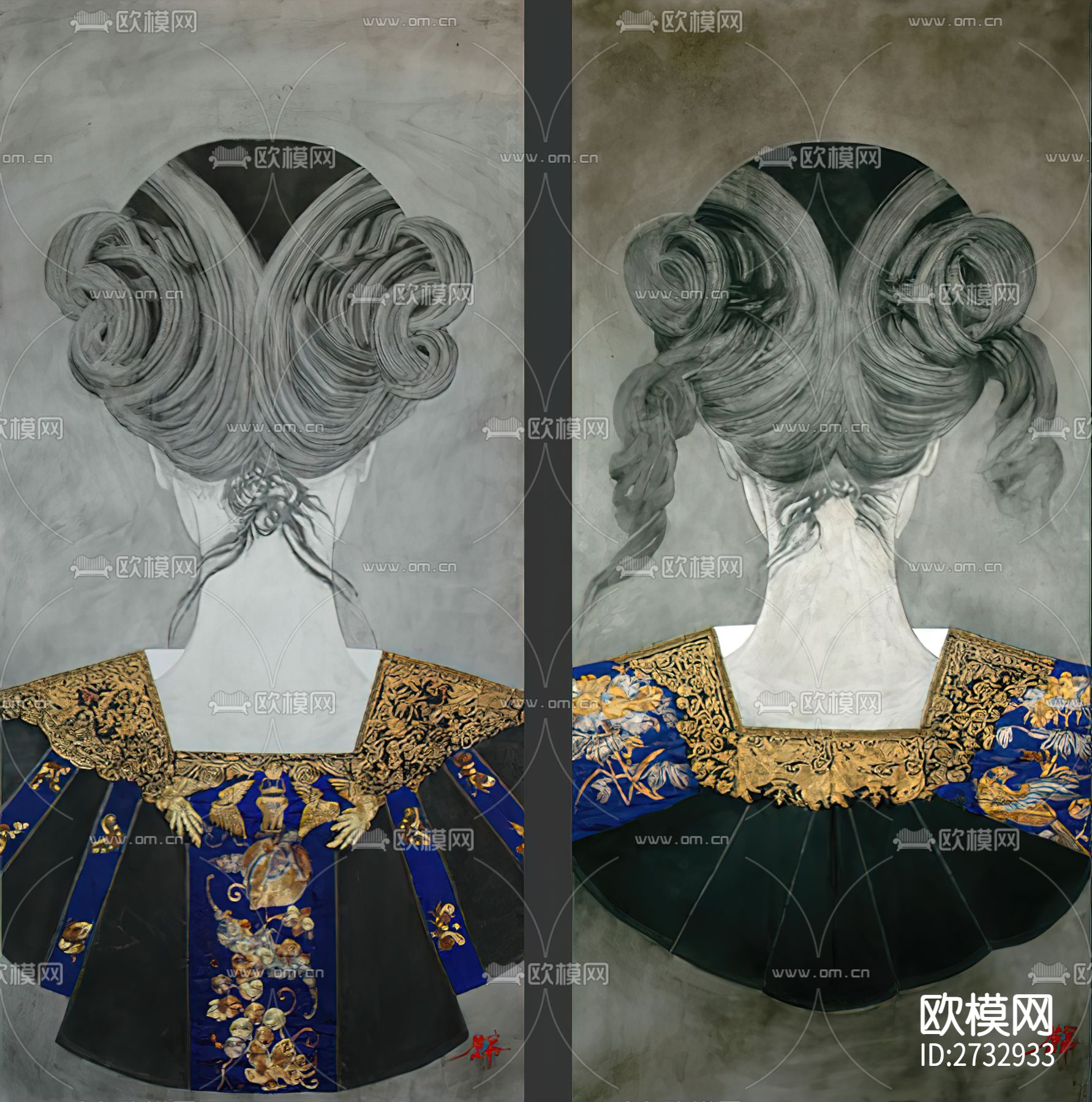 新中式人物艺术画下载