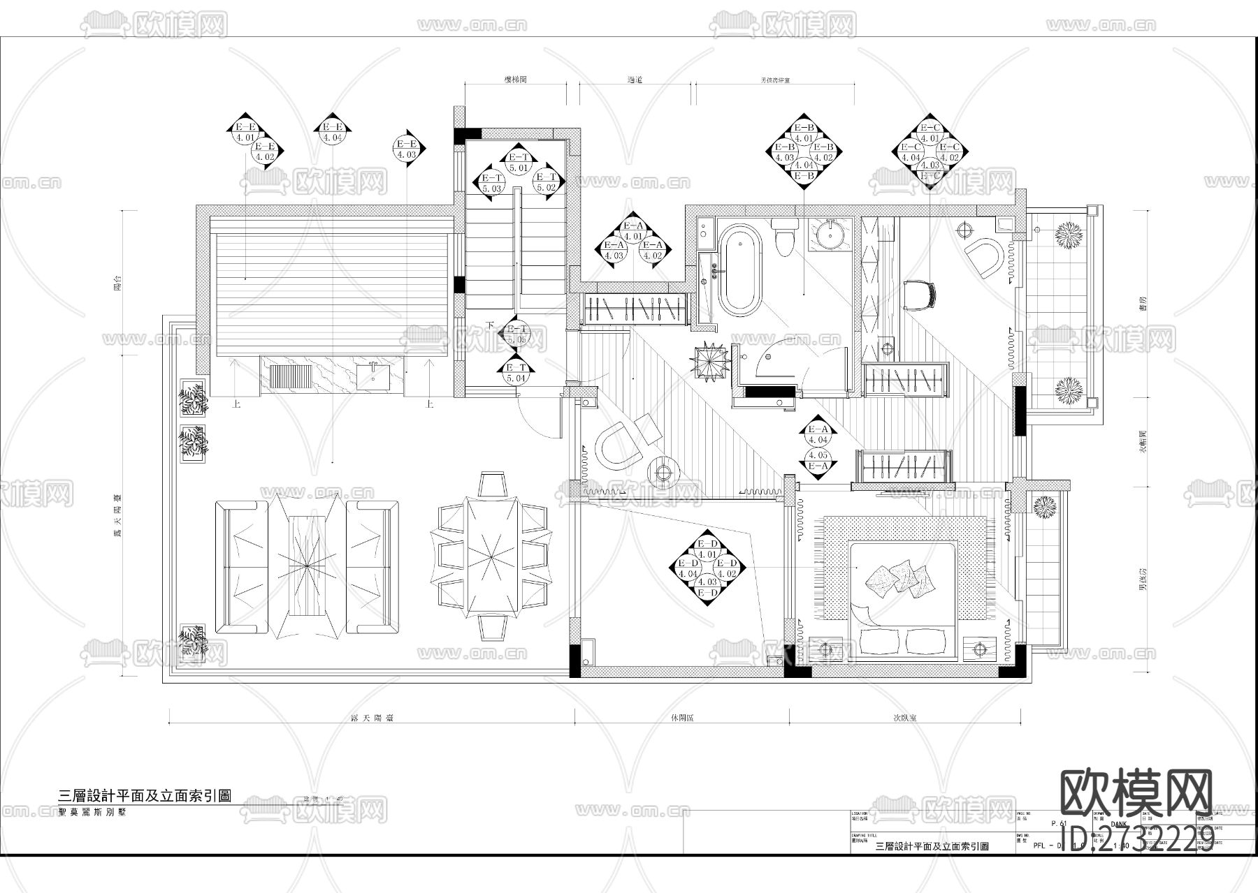 四层别墅cad施工图下载（渲染图6）