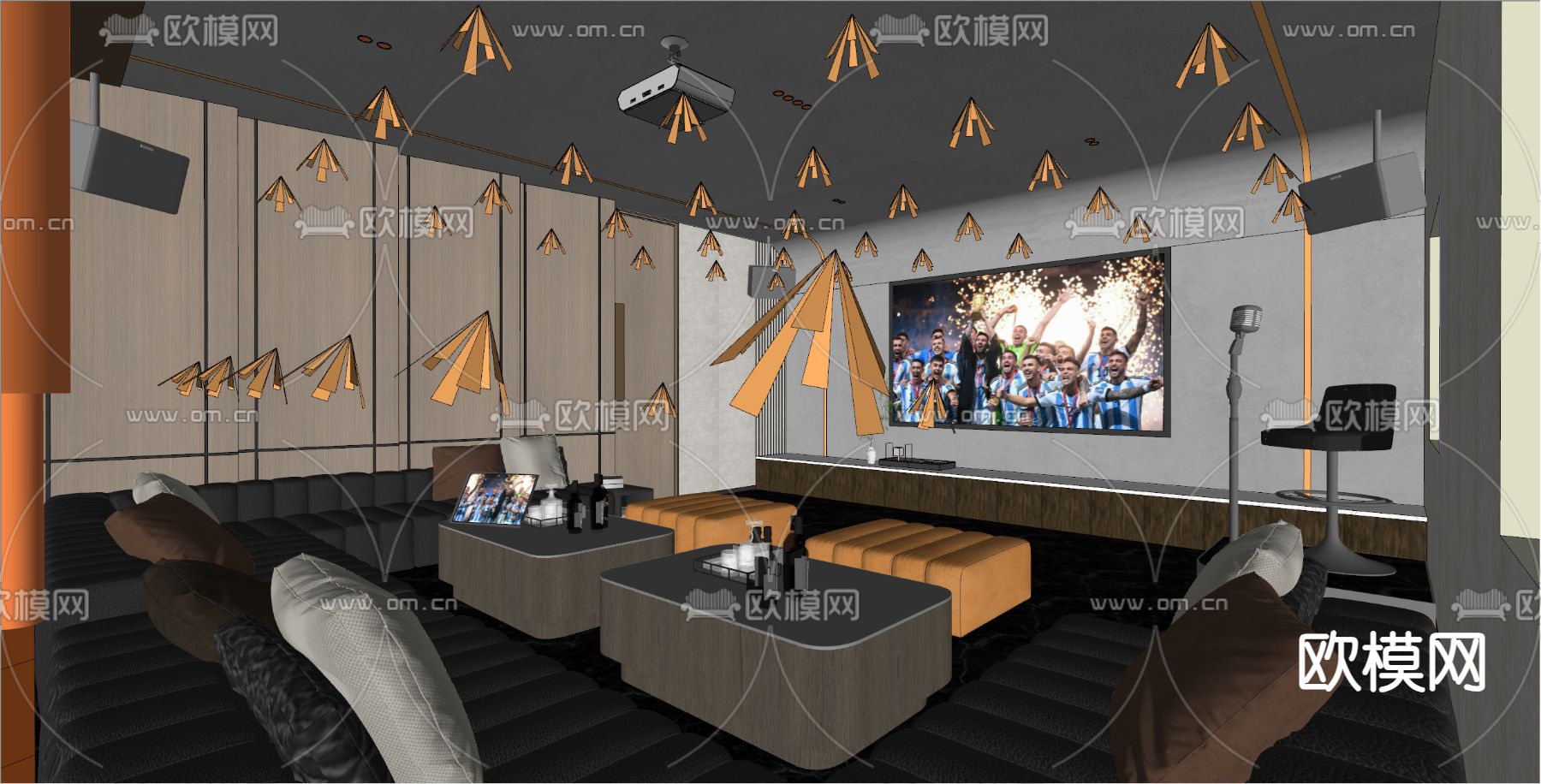 KTV包厢su模型下载（渲染图3）