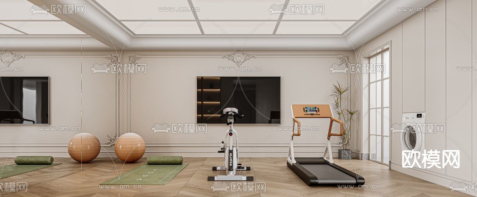 家居健身房3d模型下载(渲染图1)