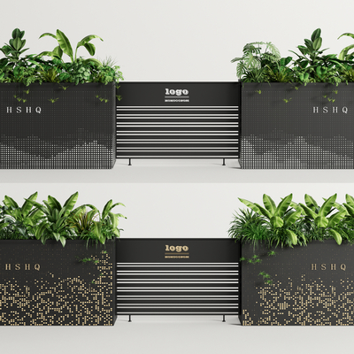  花箱花池花坛su模型 