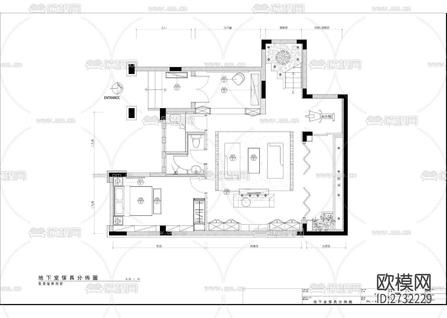 四层别墅cad施工图下载（渲染图4）