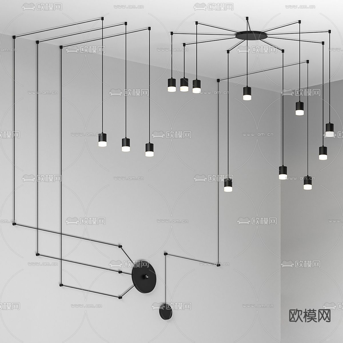 吊灯su模型下载（渲染图1）