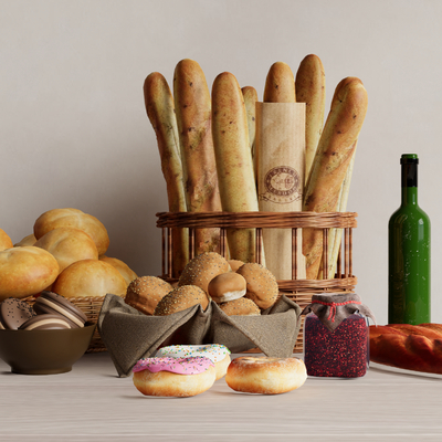  面包 食物 点心su模型 