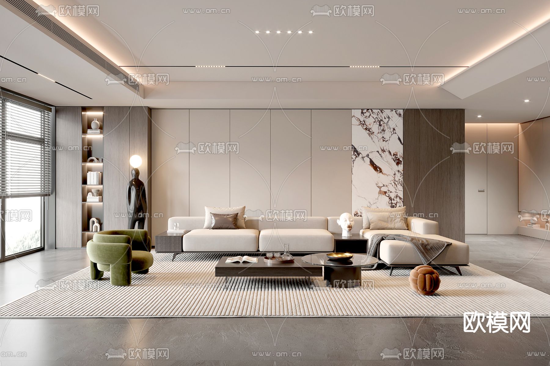 现代客厅su模型下载_ID14174821_sketchup模型下载-欧模网