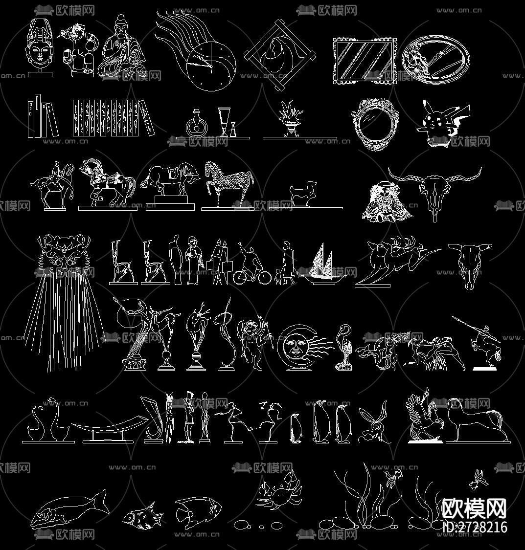 工艺品CAD图库下载（渲染图7）