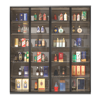  现代酒水 红酒 洋酒su模型 