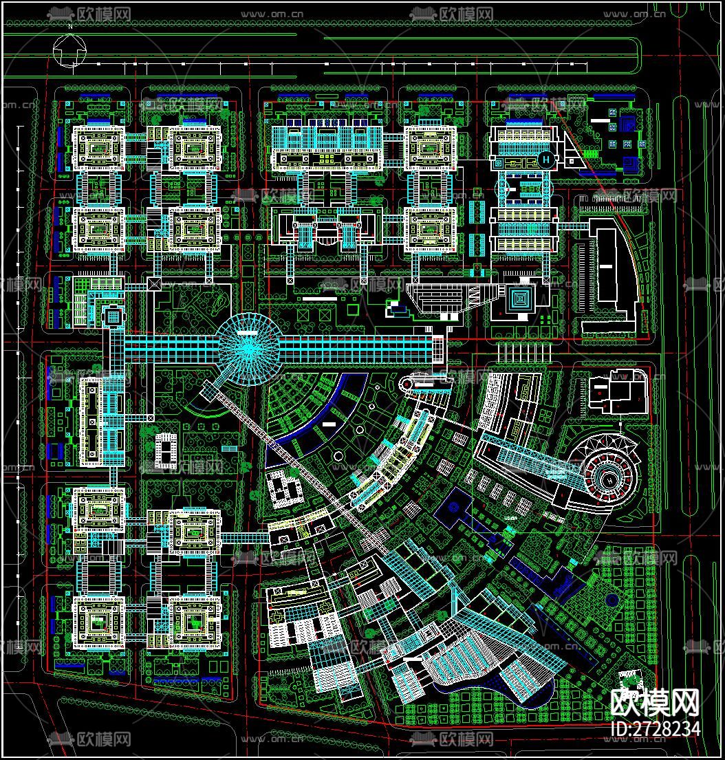 26套村镇规划设计总平面图下载（渲染图4）