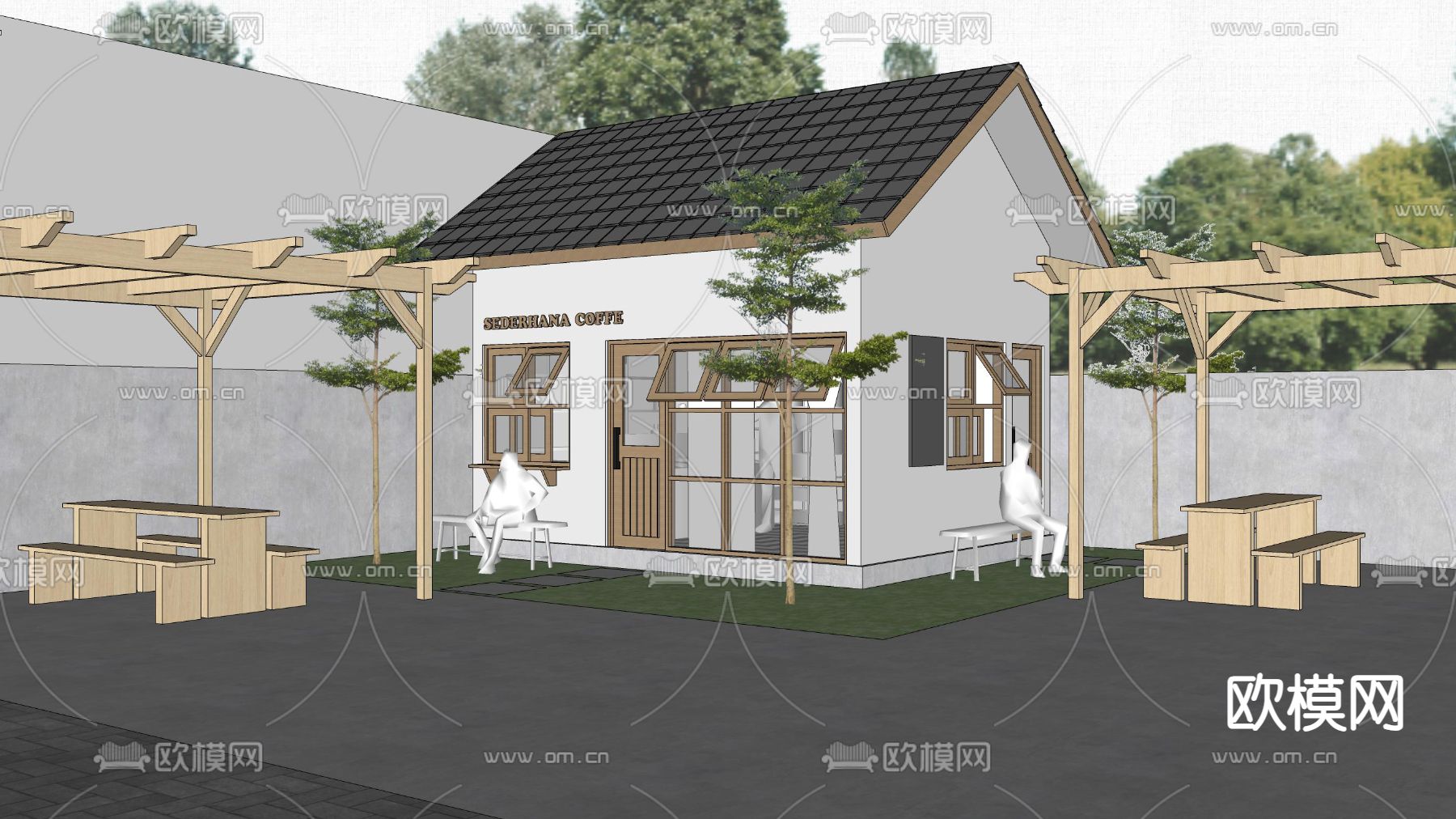 北欧咖啡厅su模型下载（渲染图3）