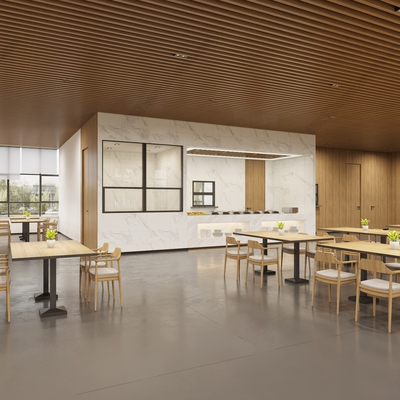  现代食堂su模型 