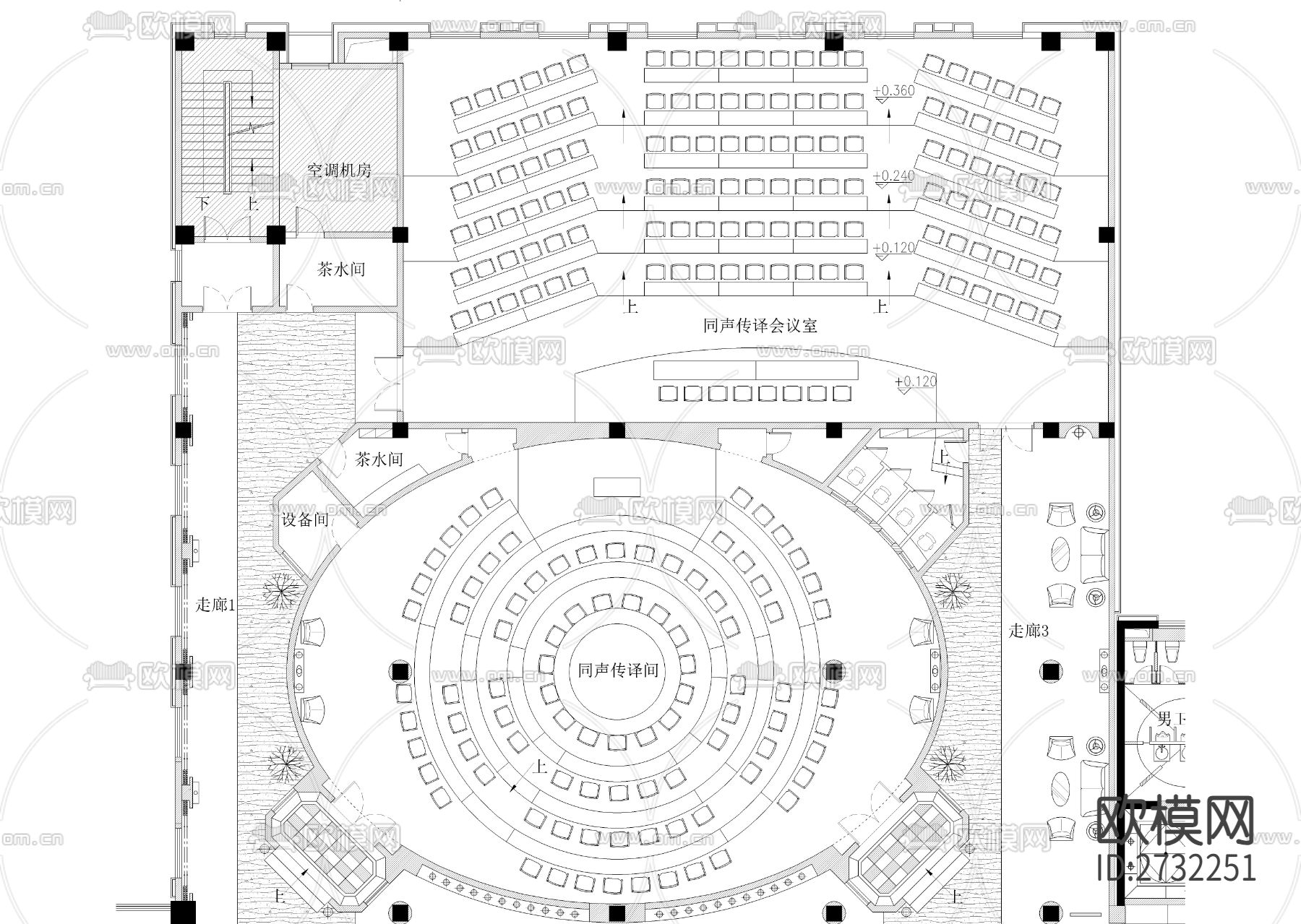 五星级酒店cad施工图下载（渲染图4）