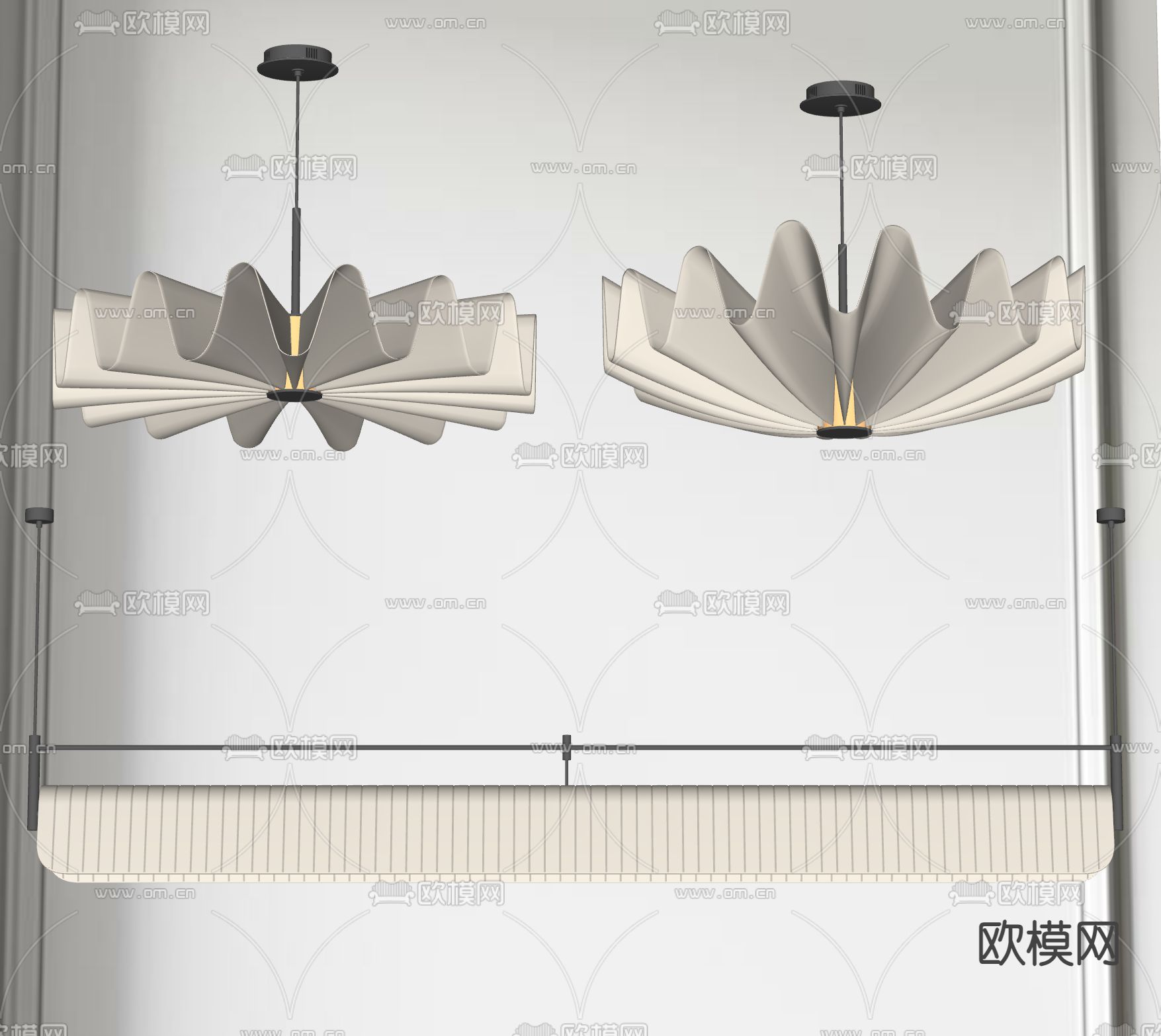 侘寂风吊灯su模型下载（渲染图2）