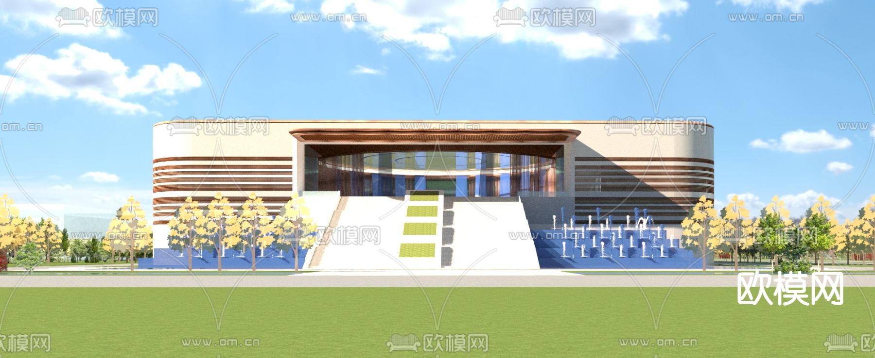 工业厂区外观su模型下载（渲染图2）