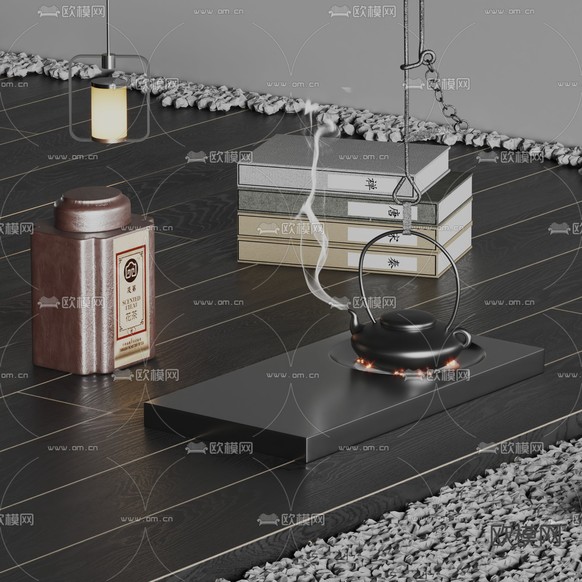 茶具摆件 吊茶壶 茶罐 茶叶3d模型下载