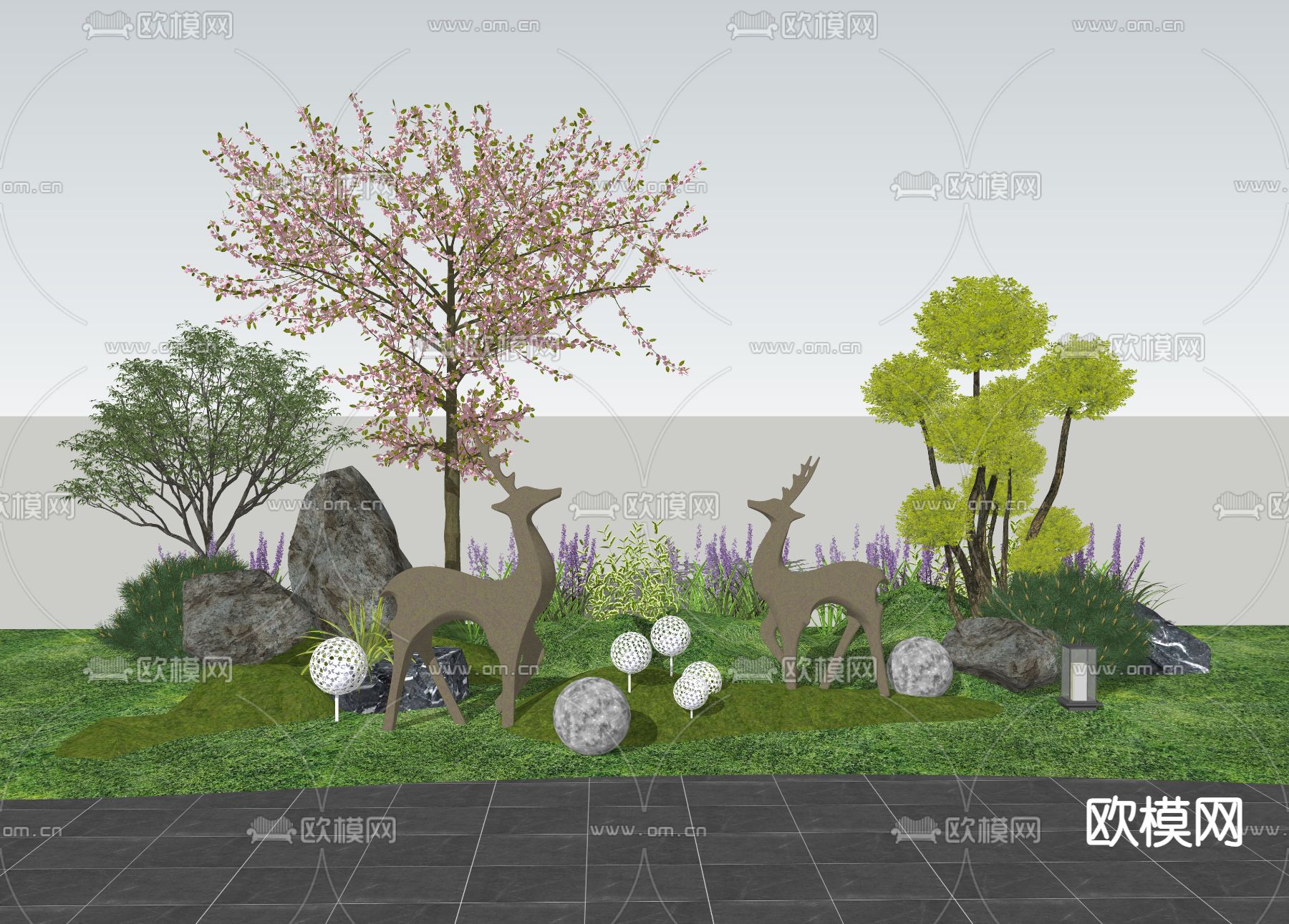 景观小品 麋鹿小品su模型