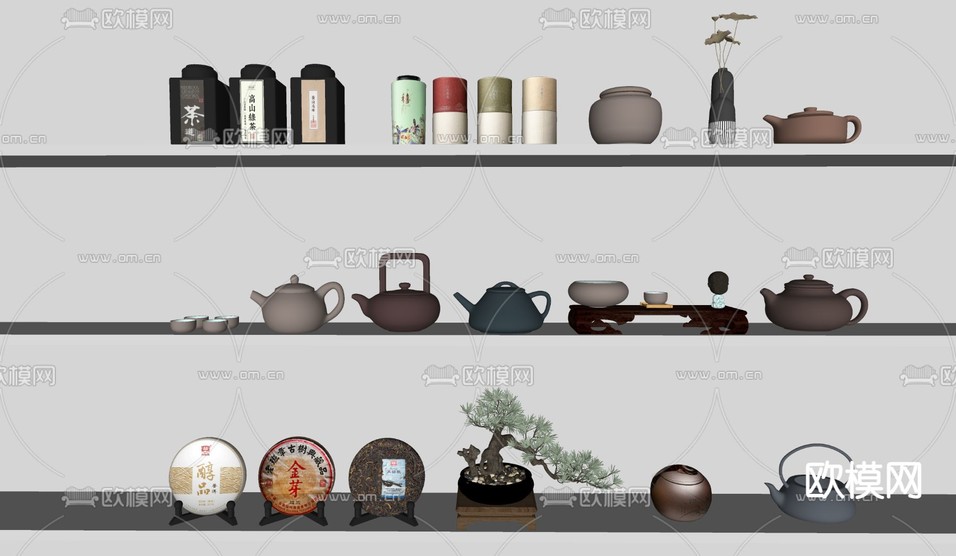 茶具 茶叶su模型下载(渲染图2)