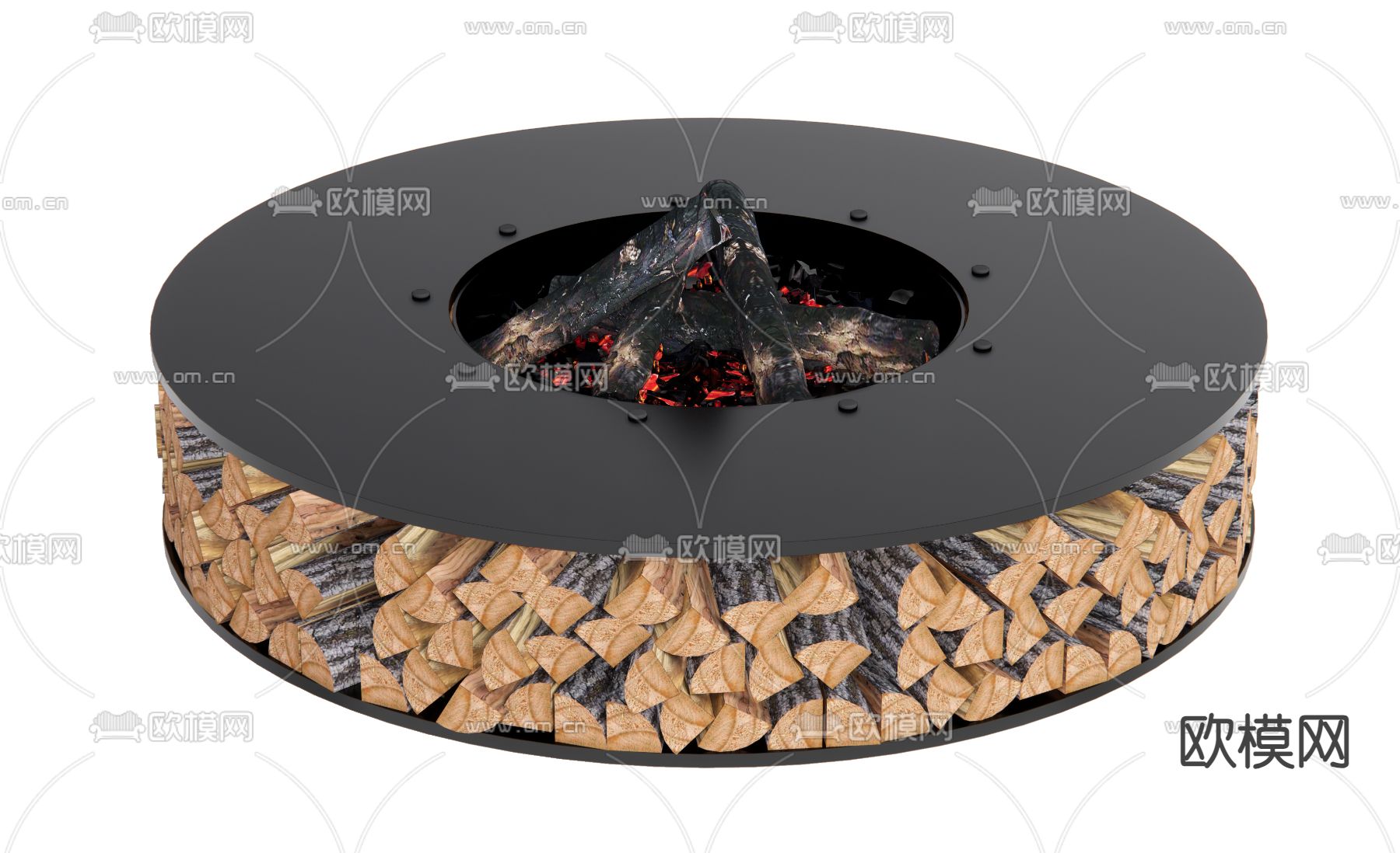 现代火炉 火盆su模型下载（渲染图1）