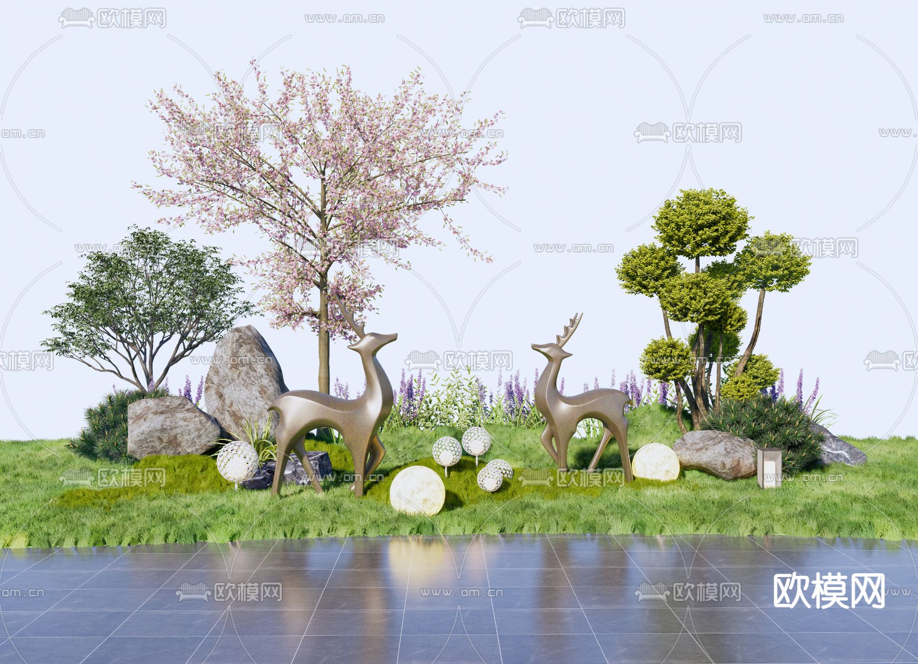 景观小品 麋鹿小品su模型