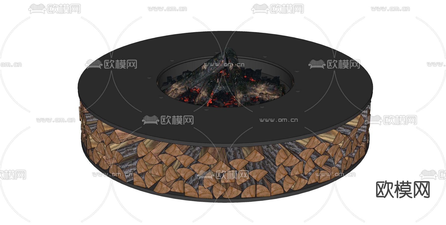 现代火炉 火盆su模型下载（渲染图2）
