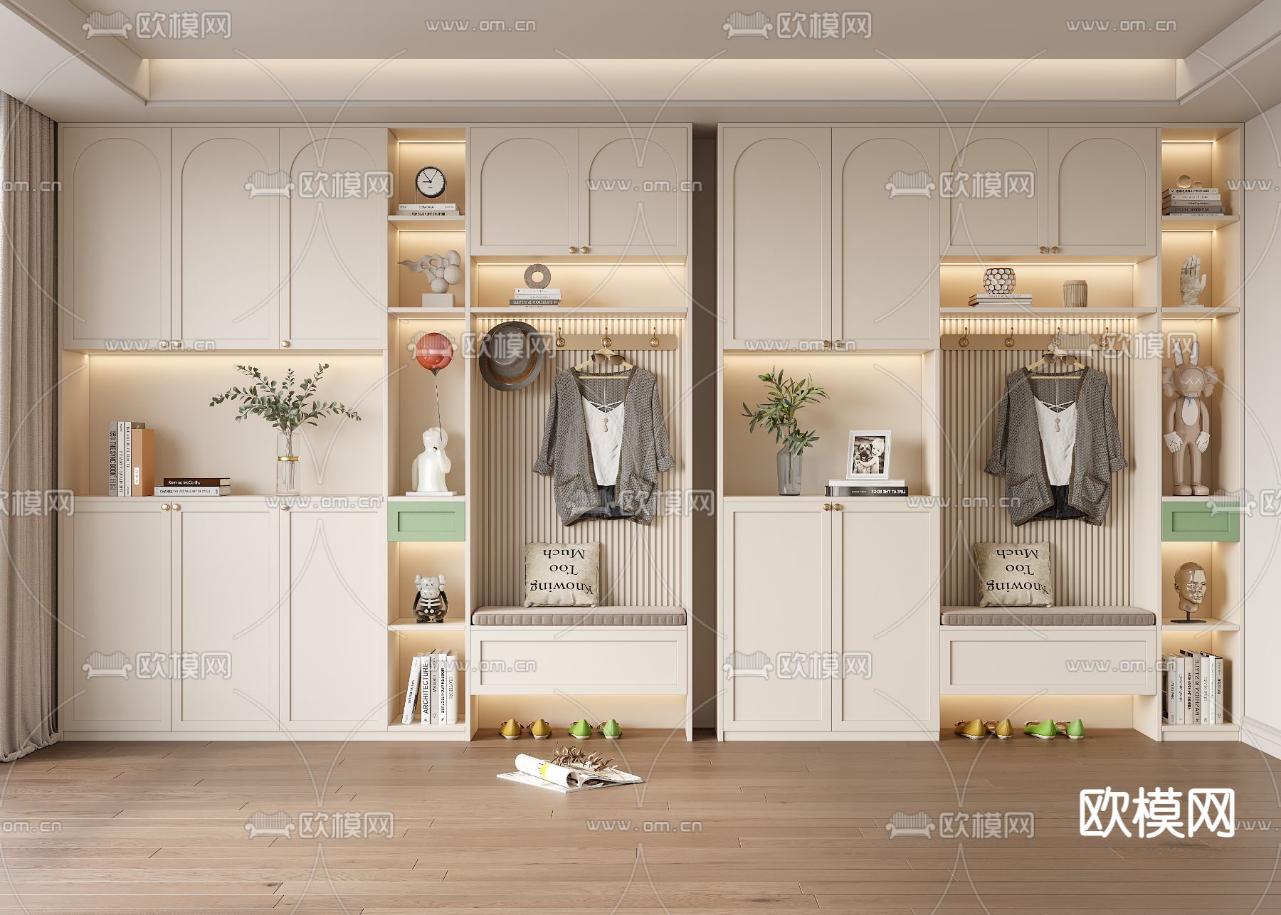 鞋柜su模型下载（渲染图1）