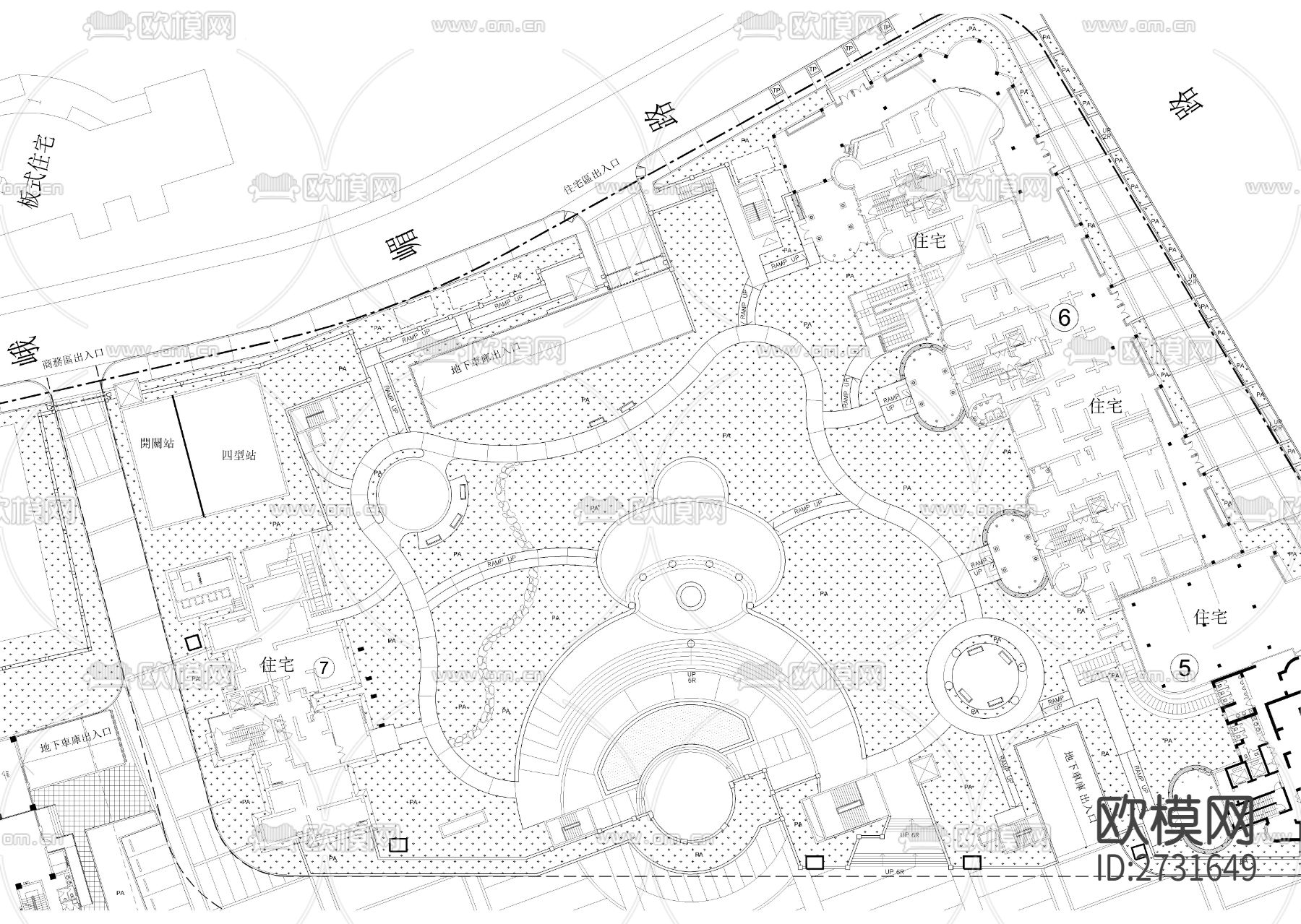 某国际景观总平图cad施工图下载（渲染图2）