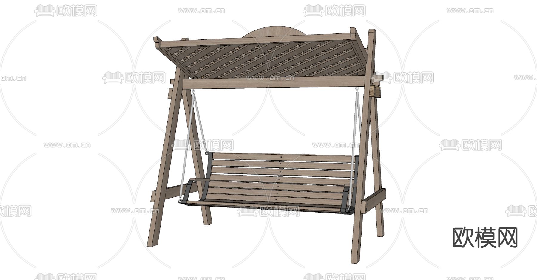 现代秋千椅su模型下载（渲染图2）